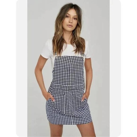 Volcom Dresses & Skirts - VOLCOM Georgia May Jagger Overalls Frochickie Gingham Dress Medium/M/4/6 NEW